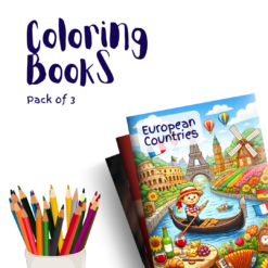 European Countries – 3 Coloring Books